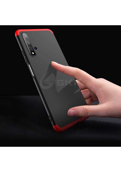 Huawei Nova 5t Kılıf 360 Tam Koruma Ön ve Arka Sert Mika Kapak Orjinal Ays Gkk Kapak