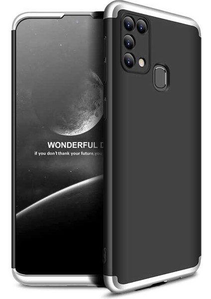 Samsung Galaxy M31 Kılıf 360 Tam Koruma Ön ve Arka Sert Mika Kapak Orjinal Ays Gkk Kapak