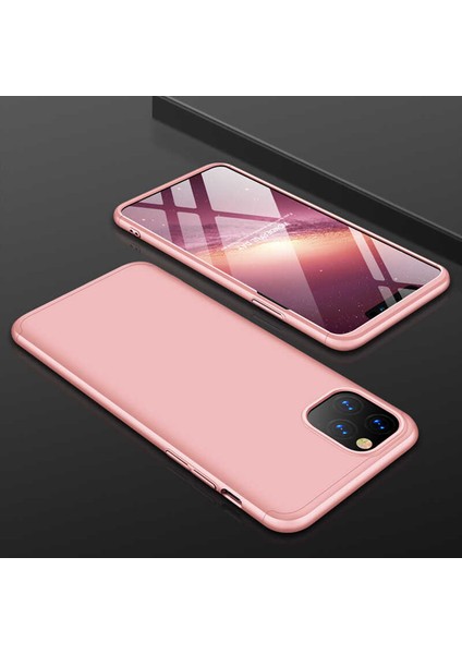 Apple iPhone 11 Pro Max Kılıf 360 Tam Koruma Ön ve Arka Sert Mika Kapak Orjinal Ays Gkk Kapak