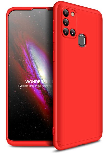 Samsung Galaxy A21S Kılıf 360 Tam Koruma Ön ve Arka Sert Mika Kapak Orjinal Ays Gkk Kapak