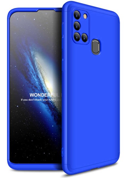 Samsung Galaxy A21S Kılıf 360 Tam Koruma Ön ve Arka Sert Mika Kapak Orjinal Ays Gkk Kapak