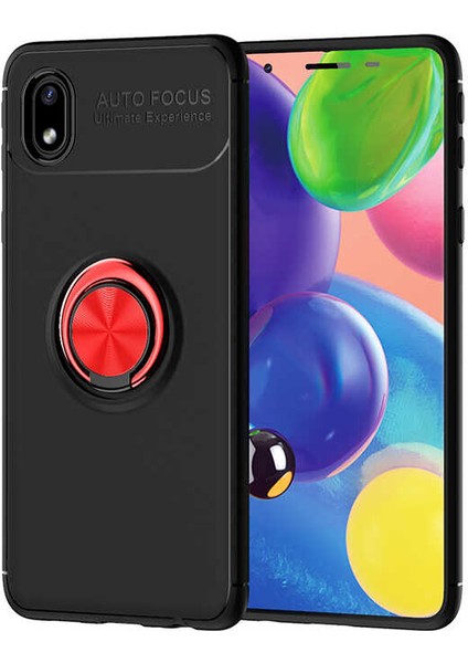 Samsung Galaxy A01 Core Kılıf Kamera Çıkıntılı Renkli Yüzüklü Standlı Mıknatıslı Kapak (Ravel)