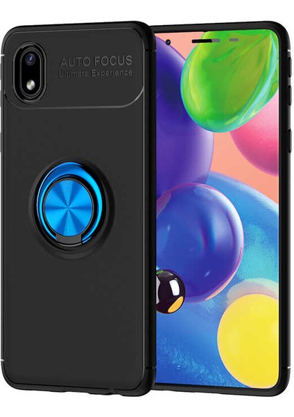 Samsung Galaxy A01 Core Kılıf Kamera Çıkıntılı Renkli Yüzüklü Standlı Mıknatıslı Kapak (Ravel)