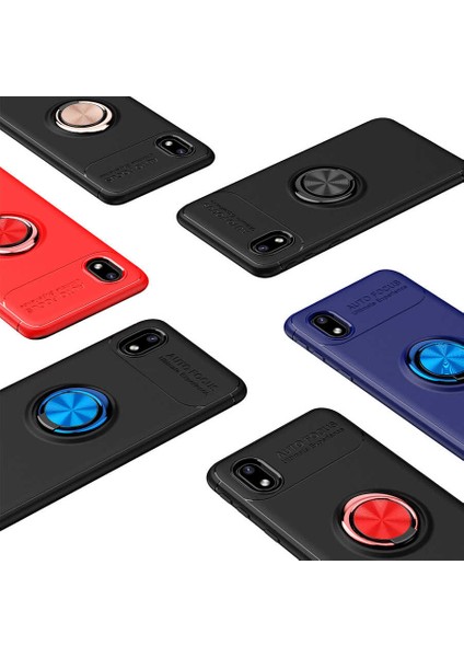 Samsung Galaxy A01 Core Kılıf Kamera Çıkıntılı Renkli Yüzüklü Standlı Mıknatıslı Kapak (Ravel)
