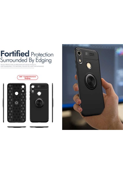 Huawei Honor 8A Kılıf Kamera Çıkıntılı Renkli Yüzüklü Standlı Mıknatıslı Kapak (Ravel) indirimleri