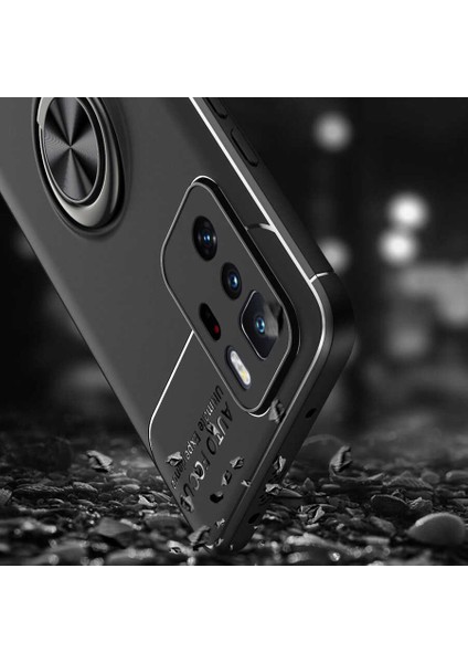 Xiaomi Poco X3 Gt Kılıf Kamera Çıkıntılı Renkli Yüzüklü Standlı Mıknatıslı Kapak (Ravel)