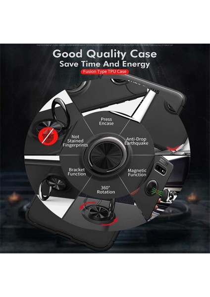 Samsung Galaxy S10E Kılıf Kamera Çıkıntılı Renkli Yüzüklü Standlı Mıknatıslı Kapak (Ravel) modelleri