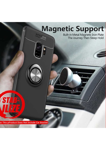 Samsung Galaxy S9 Plus Kılıf Kamera Çıkıntılı Renkli Yüzüklü Standlı Mıknatıslı Kapak (Ravel) indirimleri