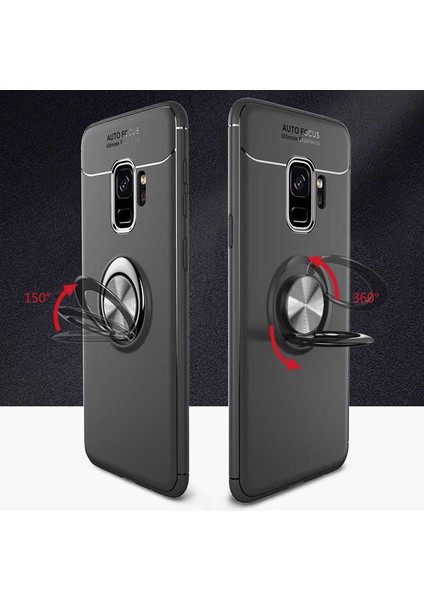 Samsung Galaxy S9 Plus Kılıf Kamera Çıkıntılı Renkli Yüzüklü Standlı Mıknatıslı Kapak (Ravel) fırsatları