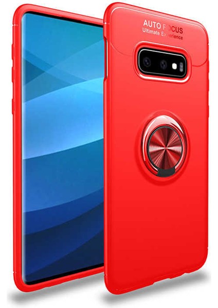 Samsung Galaxy S10E Kılıf Kamera Çıkıntılı Renkli Yüzüklü Standlı Mıknatıslı Kapak (Ravel)