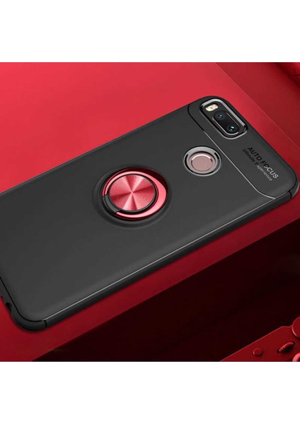 Xiaomi Mi 5x Kılıf Kamera Çıkıntılı Renkli Yüzüklü Standlı Mıknatıslı Kapak (Ravel)