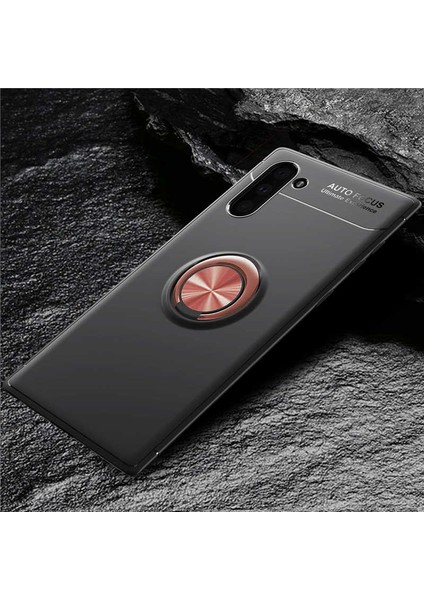 Samsung Galaxy Note 10 Kılıf Kamera Çıkıntılı Renkli Yüzüklü Standlı Mıknatıslı Kapak (Ravel)