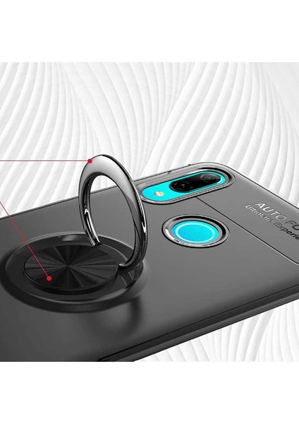 Huawei Y6 2019 Kılıf Kamera Çıkıntılı Renkli Yüzüklü Standlı Mıknatıslı Kapak (Ravel)