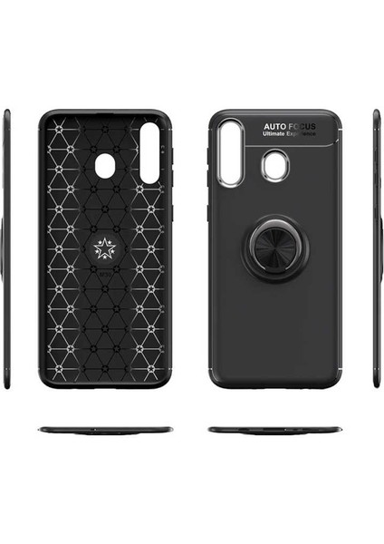 Samsung Galaxy A20S Kılıf Kamera Çıkıntılı Renkli Yüzüklü Standlı Mıknatıslı Kapak (Ravel) indirimleri