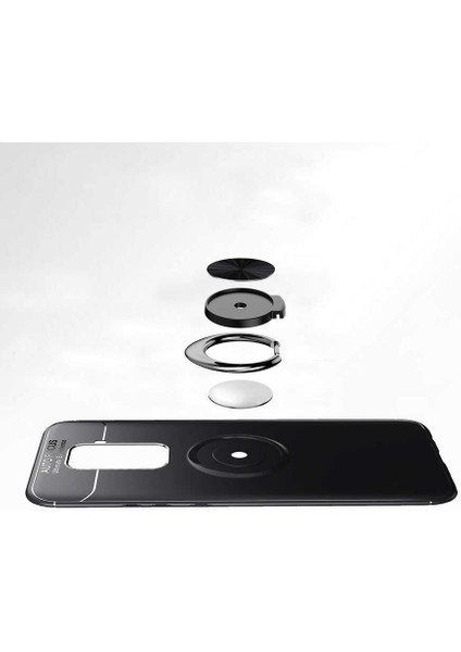 Huawei Mate 30 Lite Kılıf Kamera Çıkıntılı Renkli Yüzüklü Standlı Mıknatıslı Kapak (Ravel)