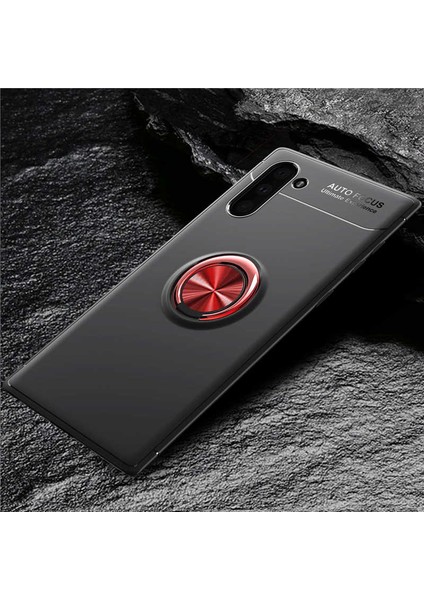 Samsung Galaxy Note 10 Kılıf Kamera Çıkıntılı Renkli Yüzüklü Standlı Mıknatıslı Kapak (Ravel)