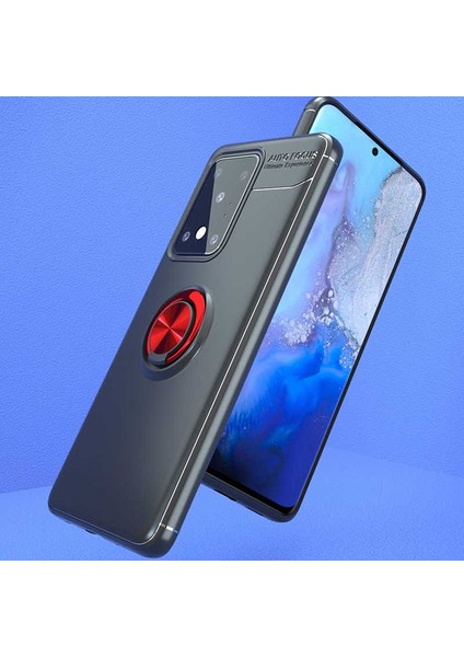 Samsung Galaxy S20 Ultra Kılıf Kamera Çıkıntılı Renkli Yüzüklü Standlı Mıknatıslı Kapak (Ravel) indirimleri