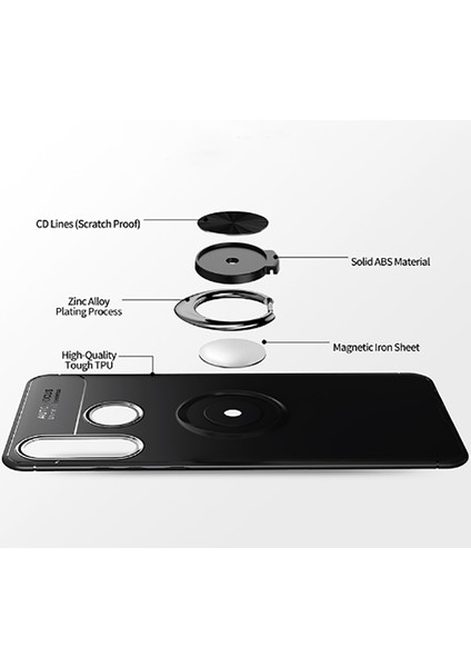 Huawei P40 Lite E Kılıf Kamera Çıkıntılı Renkli Yüzüklü Standlı Mıknatıslı Kapak (Ravel) indirimleri