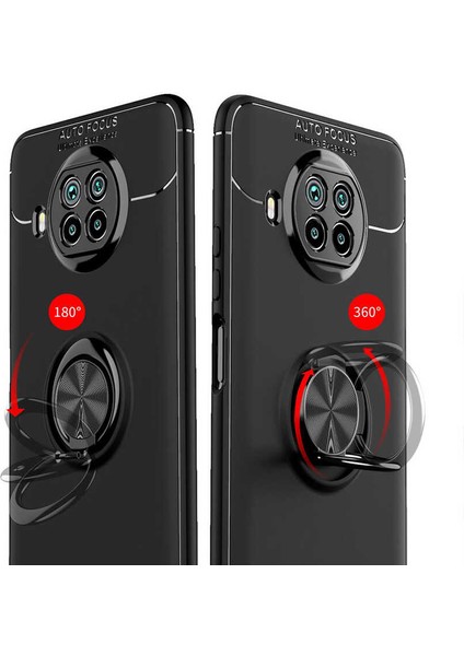 Heptek İletişim Xiaomi Redmi Note 9 Pro 5g Kılıf Kamera Çıkıntılı Renkli Yüzüklü Standlı Mıknatıslı Kapak (Ravel)