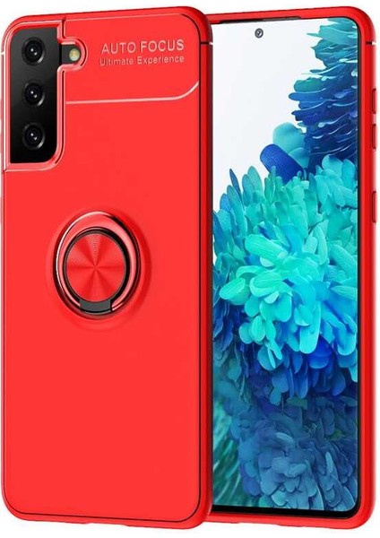 Samsung Galaxy S21 Plus Kılıf Kamera Çıkıntılı Renkli Yüzüklü Standlı Mıknatıslı Kapak (Ravel)
