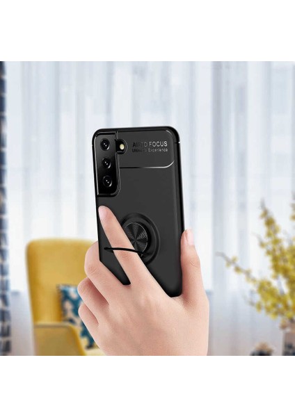 Samsung Galaxy S21 Plus Kılıf Kamera Çıkıntılı Renkli Yüzüklü Standlı Mıknatıslı Kapak (Ravel)