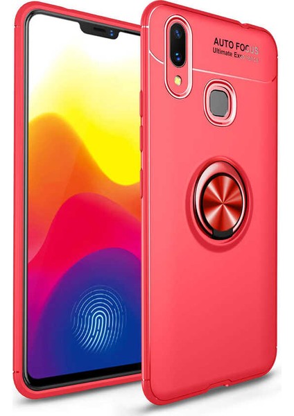 Xiaomi Mi Max 3 Kılıf Kamera Çıkıntılı Renkli Yüzüklü Standlı Mıknatıslı Kapak (Ravel)
