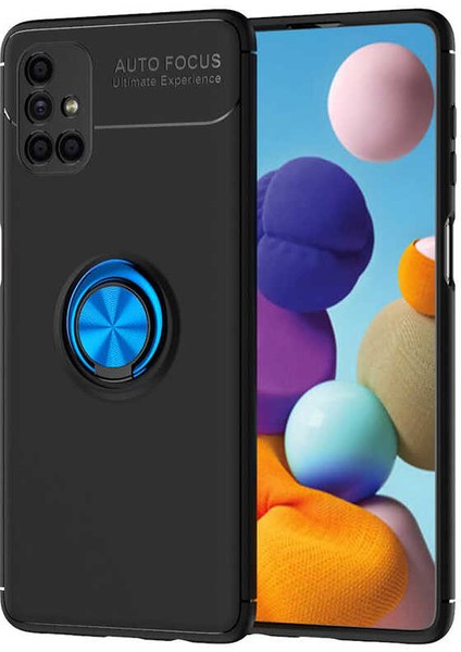 Samsung Galaxy M51 Kılıf Kamera Çıkıntılı Renkli Yüzüklü Standlı Mıknatıslı Kapak (Ravel)