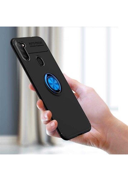 Samsung Galaxy M11 Kılıf Kamera Çıkıntılı Renkli Yüzüklü Standlı Mıknatıslı Kapak (Ravel) modelleri