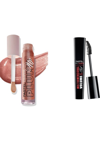Plump Up Gloss 202 Dolgunlaştırıcı Dudak Parlatıcıs + Pastel Multidimentional Volume Maskara
