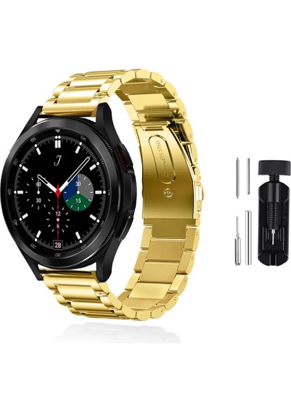 Samsung Galaxy Watch 4 Classic 42MM Uyumlu Kordon Paslanmaz Çelik Kordon Ayarlama Aparatlı