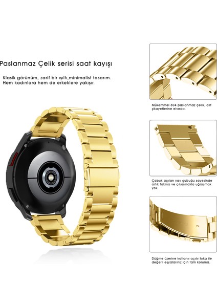 Samsung Galaxy Watch 4 Classic 42MM Uyumlu Kordon Paslanmaz Çelik Kordon Ayarlama Aparatlı fiyatları