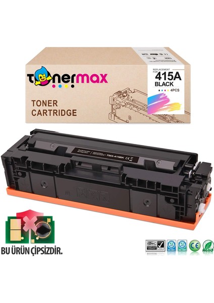 TonerMAX Hp 415A-W2030A Muadil Toner Siyah - Çipsiz / M455 / M480 / M454 / M478 / M479