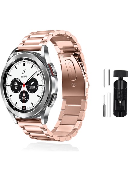 Samsung Galaxy Watch 4 Classic 46MM Uyumlu Kordon Paslanmaz Çelik Kordon Ayarlama Aparatlı