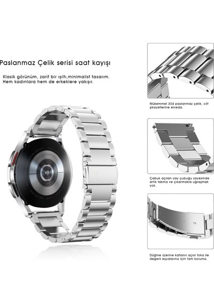 Samsung Galaxy Watch 4 Classic 46MM Uyumlu Kordon Kordon Metal Kordon Ayarlama Aparatlı fiyatları