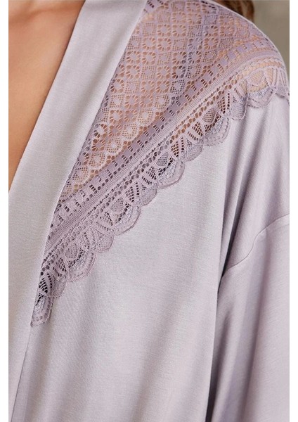 2820 Kadın Royal Dantelli Penye 3'lü Sabahlıklı Pijama Takım fiyatları