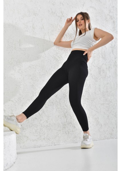 Bayan Fitilli Duble Kemer Siyah Renk Tayt modelleri