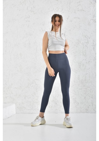 Bayan Fitilli Duble Kemer Indigo Tayt