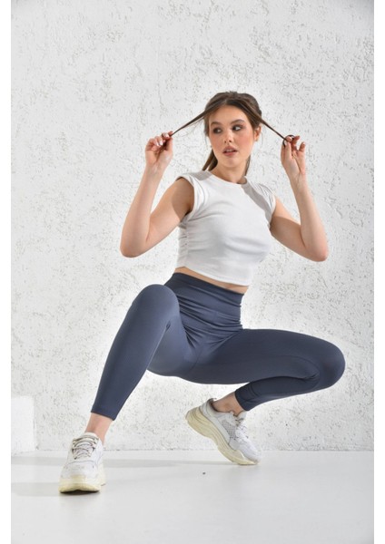 Bayan Fitilli Duble Kemer Indigo Tayt indirimleri