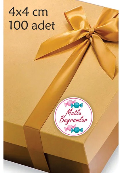 Iyi Bayramlar Ramazan Bayram Sticker Şeker Etiketi Ramazan Kurban 4 cm - 100 Adet