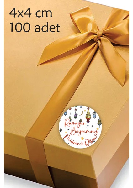 Iyi Bayramlar Ramazan Bayram Sticker Şeker Etiketi Ramazan Kurban 4 cm - 100 Adet