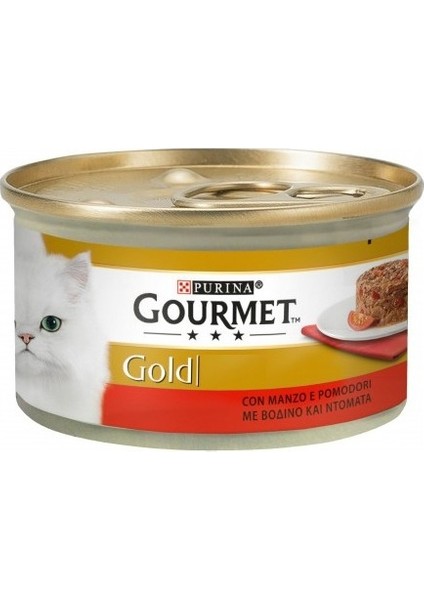 2 Adet Gourmet Gold Savoury Cake Sığır Etli & Domatesli Yaş Kedi Maması 85 gr