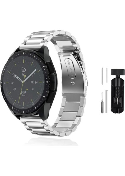 Galaxy Watch (46MM) Uyumlu Kordon Paslanmaz Çelik Kordon Ayarlama Aparatlı