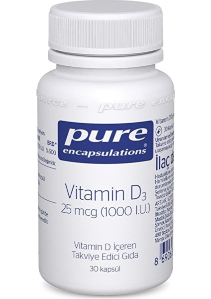 Vitamin D3 25 Mcg 1000 Iu 30 Kapsül