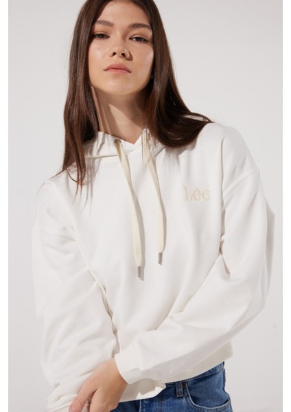 Loose Fit Rahat Kesim Kapüşonlu Yaka Ekru Sweatshirt fiyatları