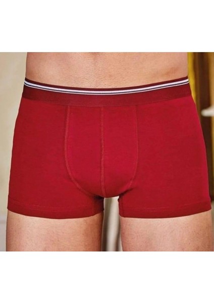 1097 Erkek Likralı Düz Boxer 6 Adet