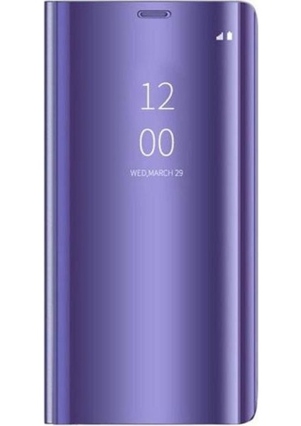 A Shopping Xiaomi Redmi 7A Flip Standlı Deri Aynalı Kapaklı Kılıf Mor