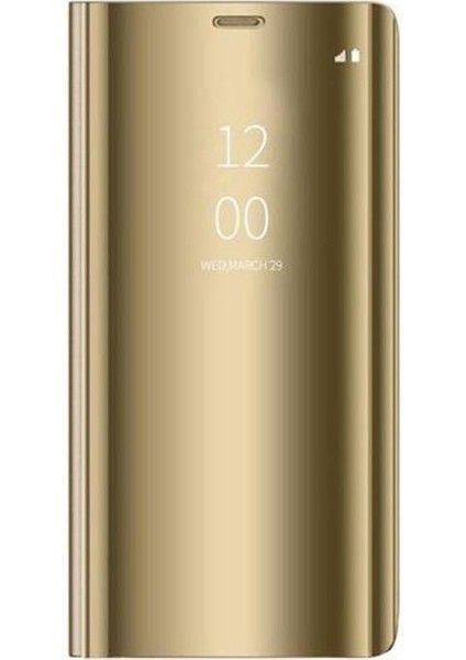 A Shopping Samsung Galaxy A10 Flip Standlı Deri Aynalı Kapaklı Kılıf Gold