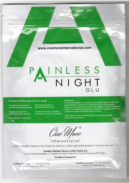 One More Painless Night Glu Ürün Paket Içi 25 Adet