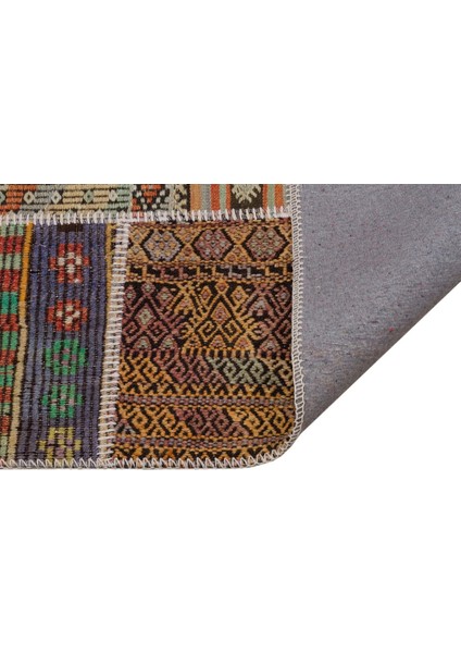Patchwork Kahverengi Patchwork Yün ve Pamuk El Dokuma Oda Salon Halısı fiyatları