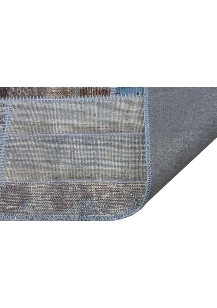 Patchwork Mavi Patchwork Yün ve Pamuk El Dokuma Oda Salon Halısı fiyatları